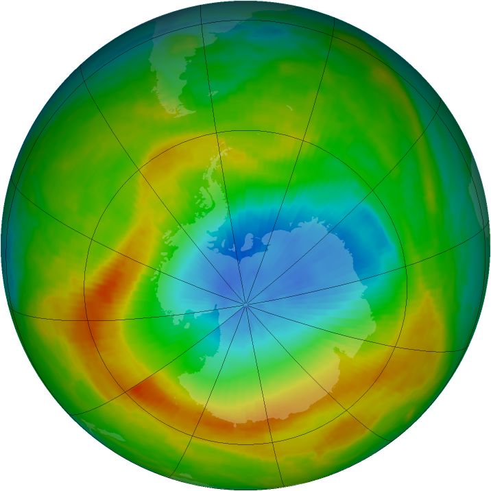Antarctic ozone map for 08 November 1984